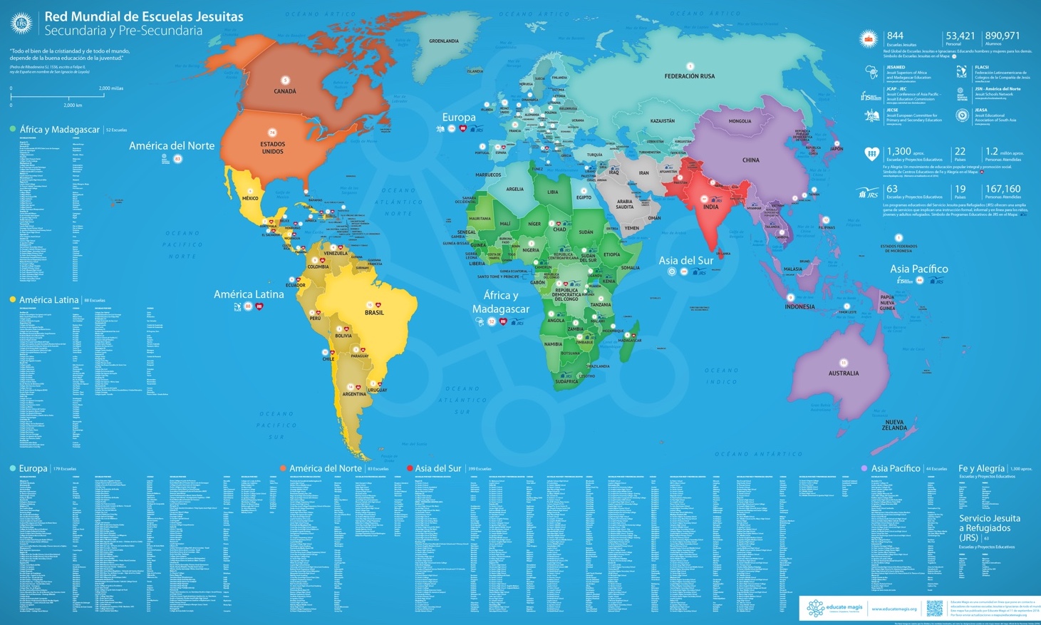 Mapa Jesuitas Mundo Escuelas